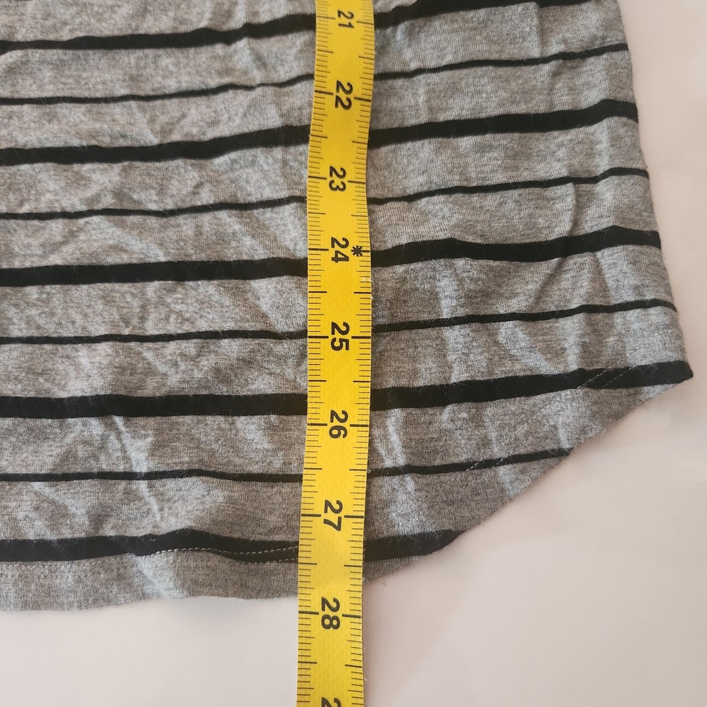 Cable &‎ Gauge Womens Grey Black Striped Braided Neck Long Sleeve Top Large - Picture 5 of 5